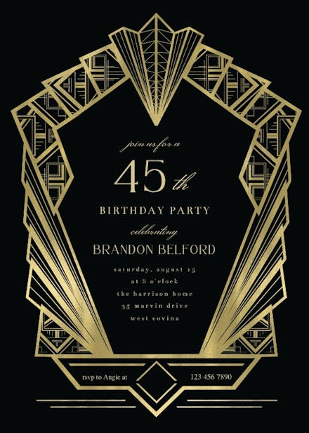Invitation anniversaire 50 Gatsby