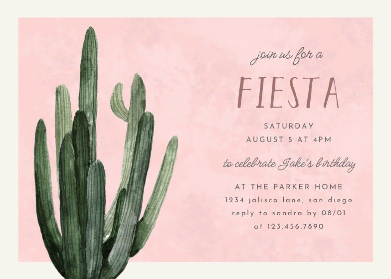 Desert cactus - party invitation