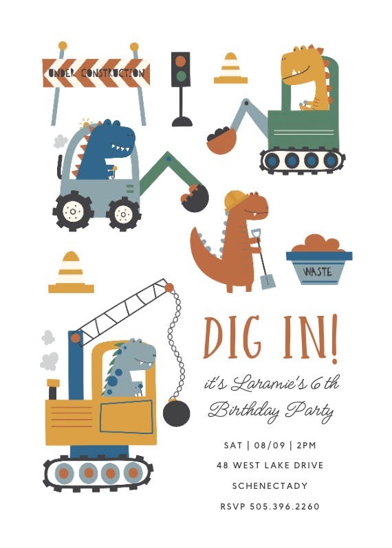 Digging in - printable party invitation