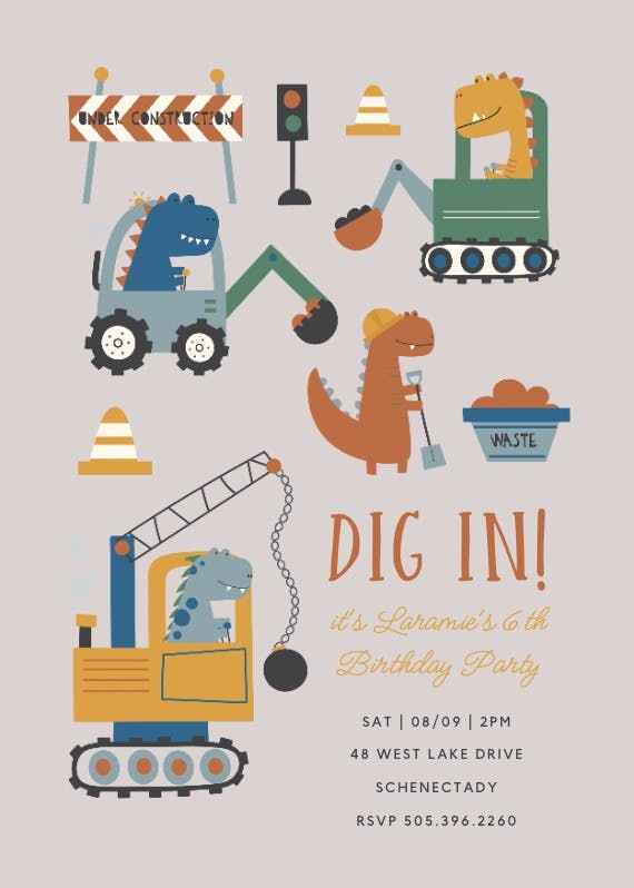 Digging in - party invitation