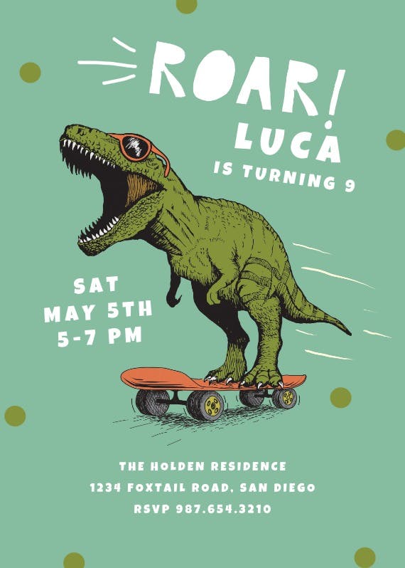 Dinosaur so cool - birthday invitation
