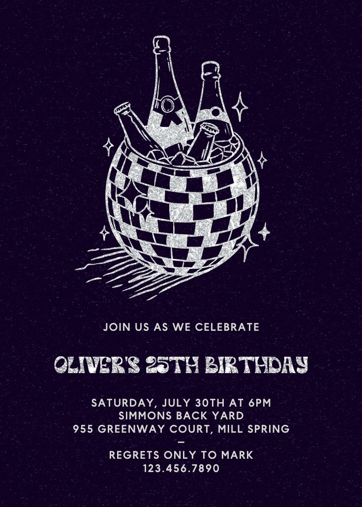 Disco drinks - printable party invitation