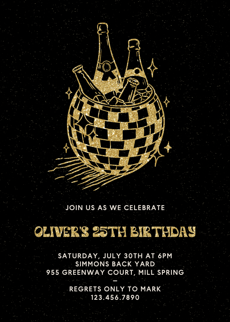 Disco drinks - invitation