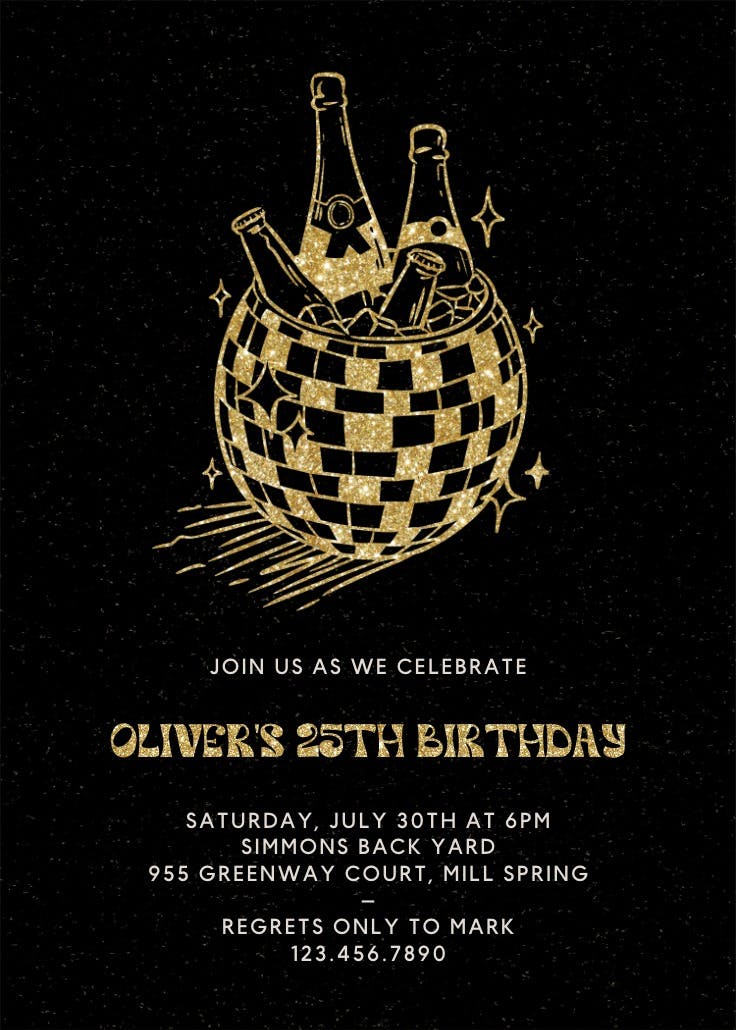 Disco drinks - party invitation