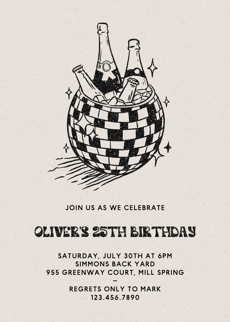 Disco drinks - invitation