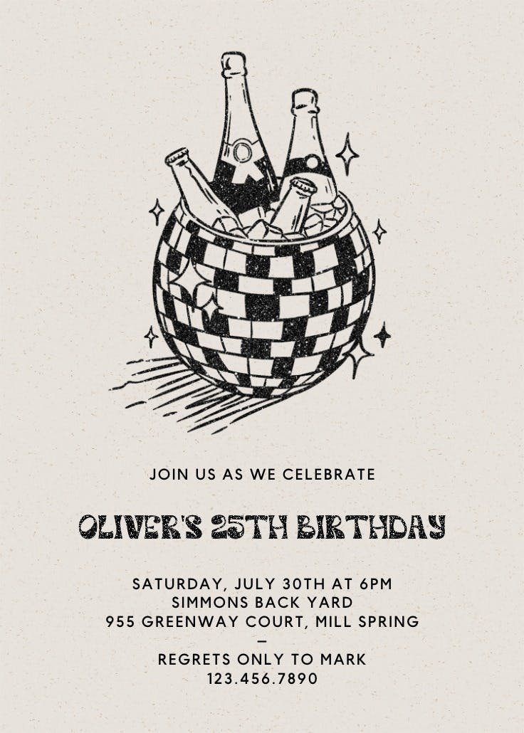 Disco drinks - invitation