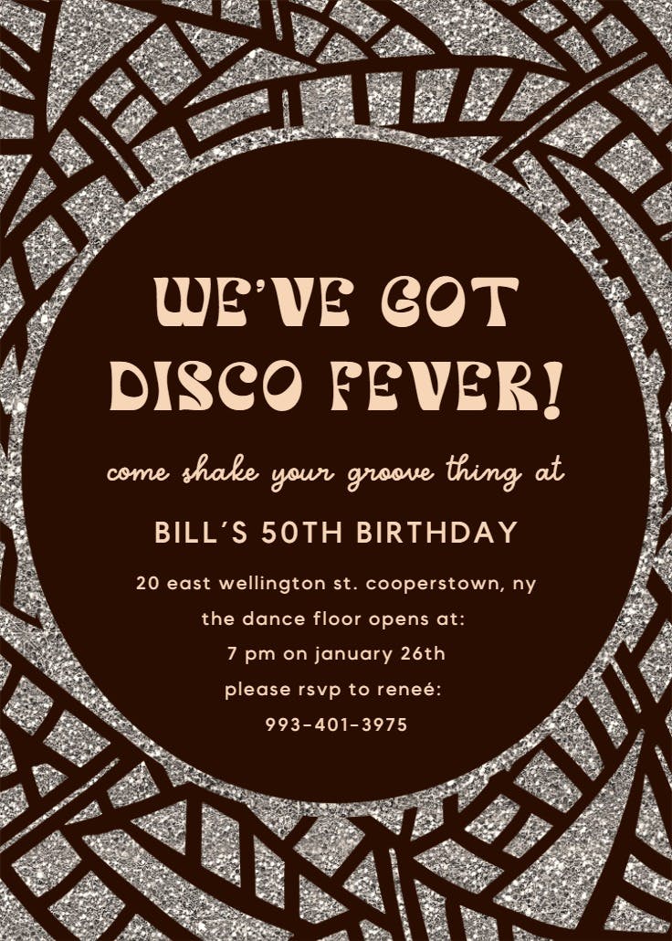 Disco fever glitters - invitación para todos los días