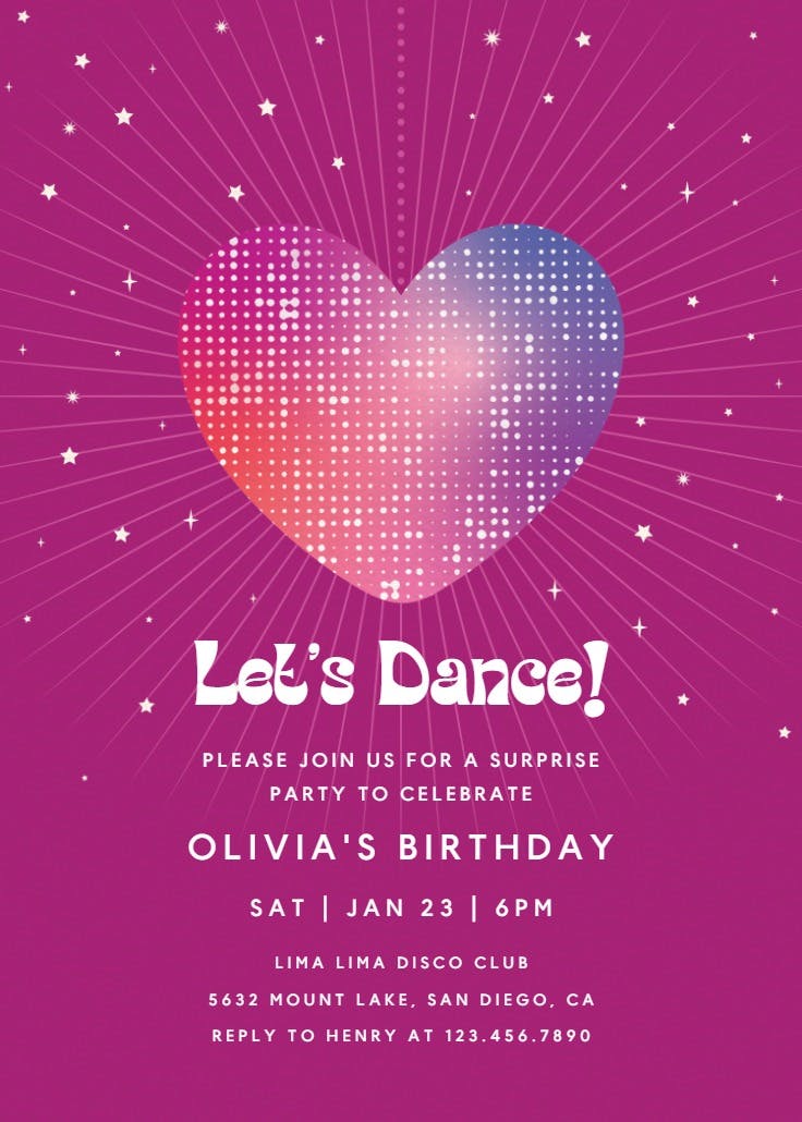 Disco love - party invitation