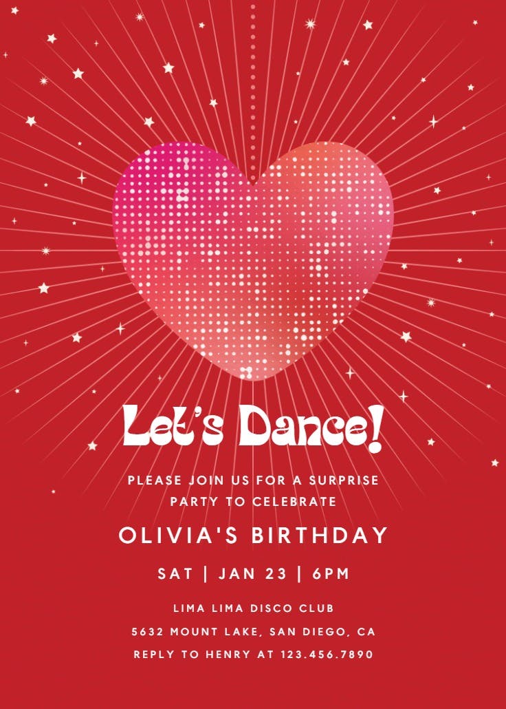 Disco love - party invitation