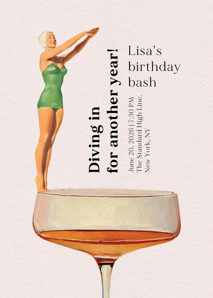 Dive in - birthday invitation