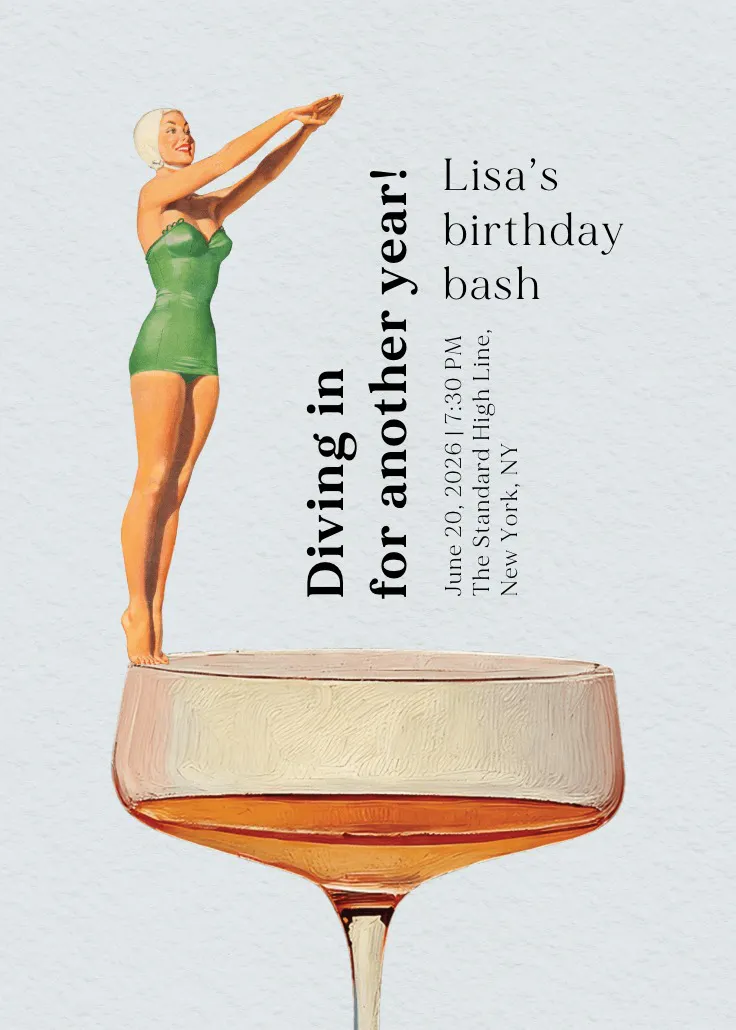 Dive in - birthday invitation