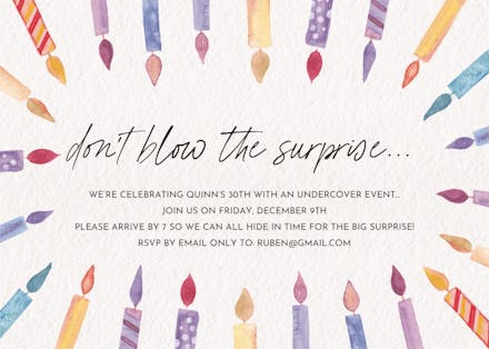 Don't blow it - birthday invitation