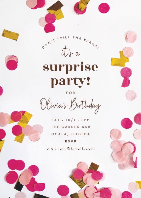 Don’t spill the beans - printable party invitation