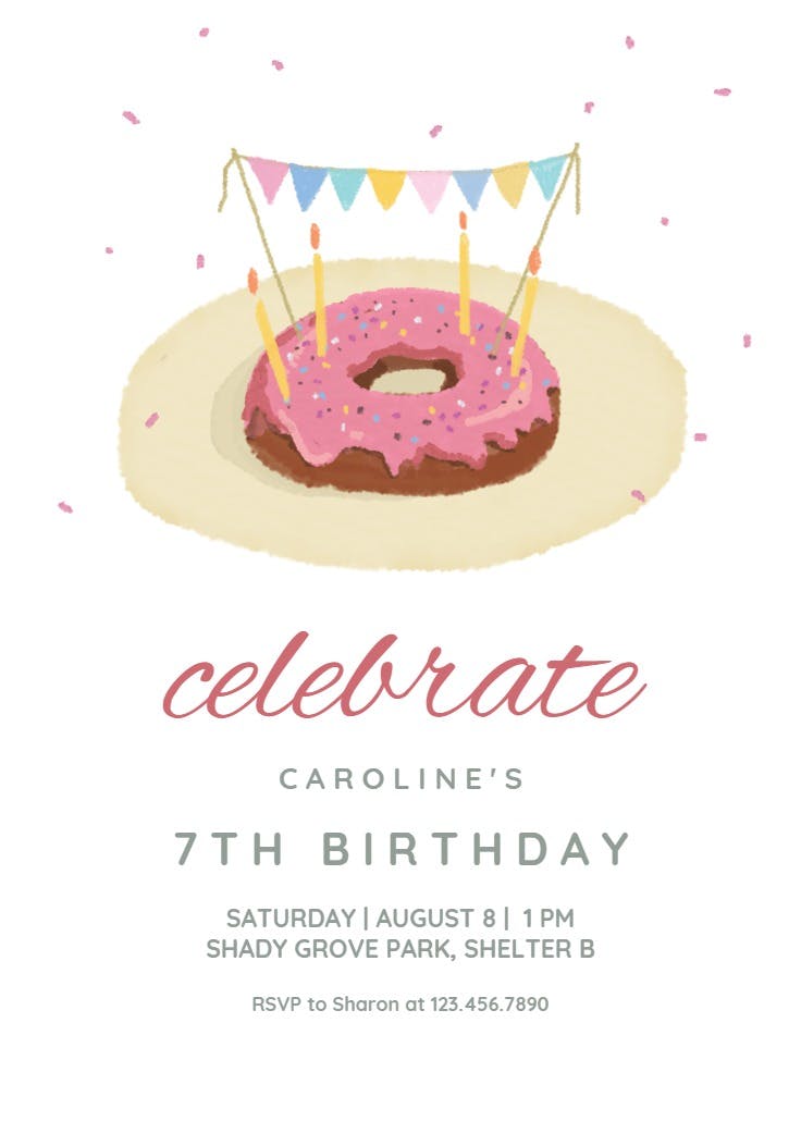 Donut fiesta - birthday invitation