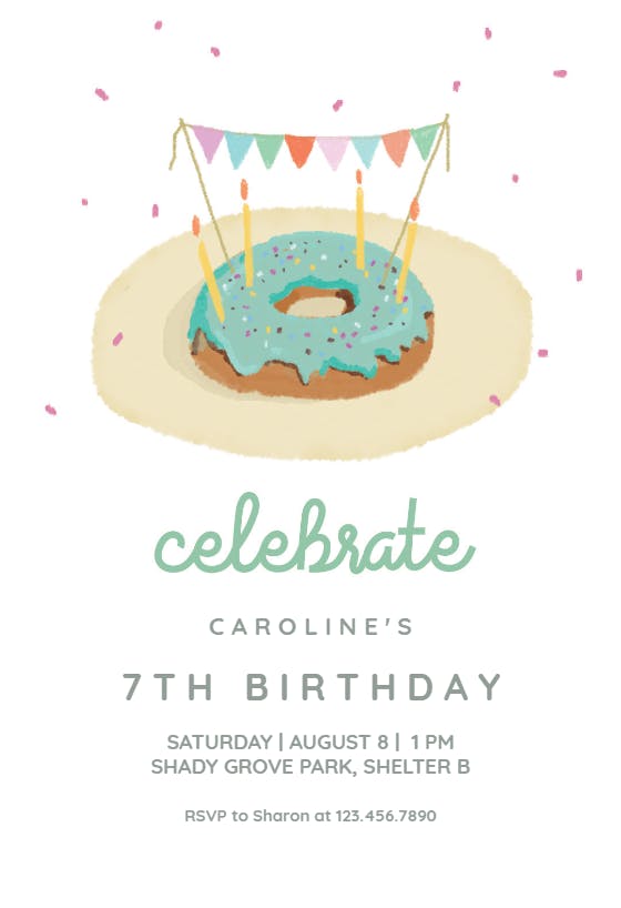 Donut fiesta - birthday invitation