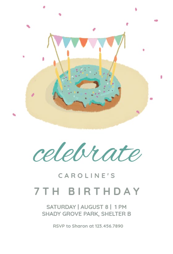 Donut fiesta -  invitación de cumpleaños