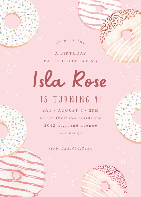 Donuts & sprinkles - party invitation