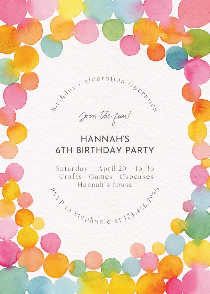 Dot-to-dot - party invitation