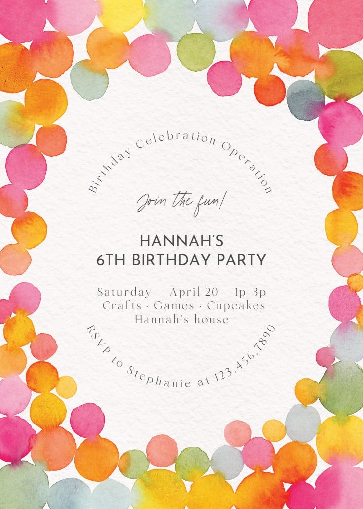 Dot-to-dot - party invitation