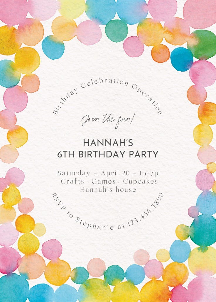 Dot-to-dot - party invitation