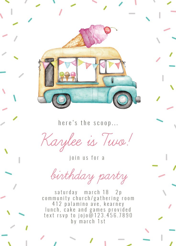 Double dips - birthday invitation