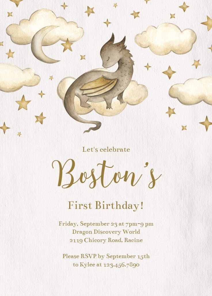 Dragon fliers - party invitation