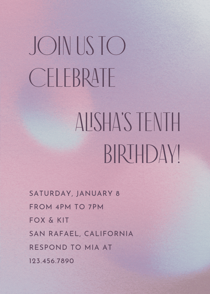 Dreamlike gradient - invitation