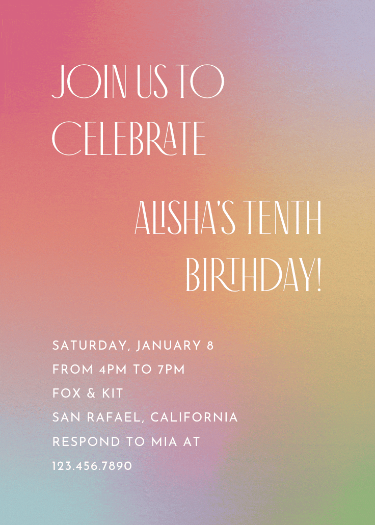 Dreamlike gradient - party invitation