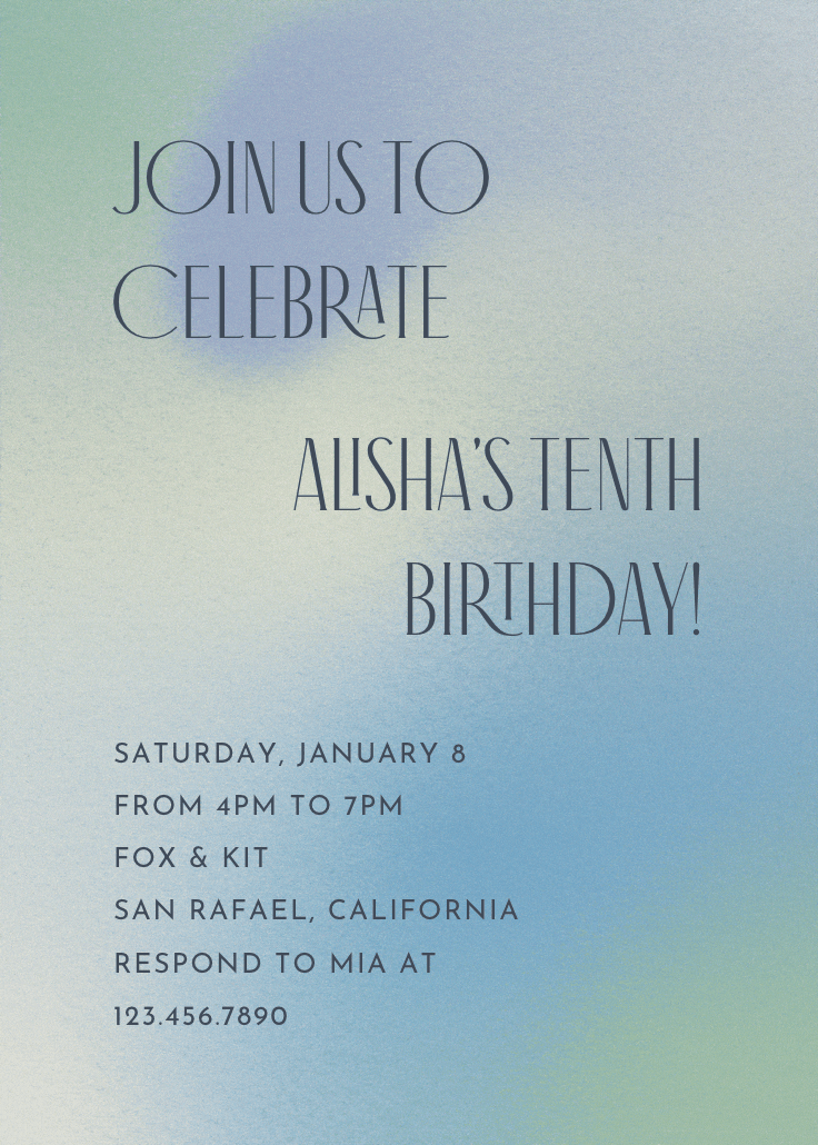 Dreamlike gradient - party invitation