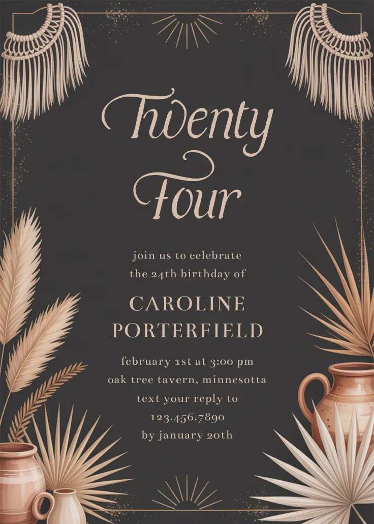 Earthly abode - invitación de cumpleaños