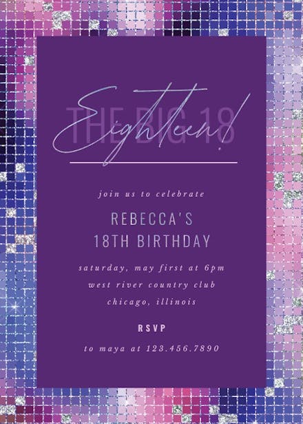 18th birthday invitations -  Italia