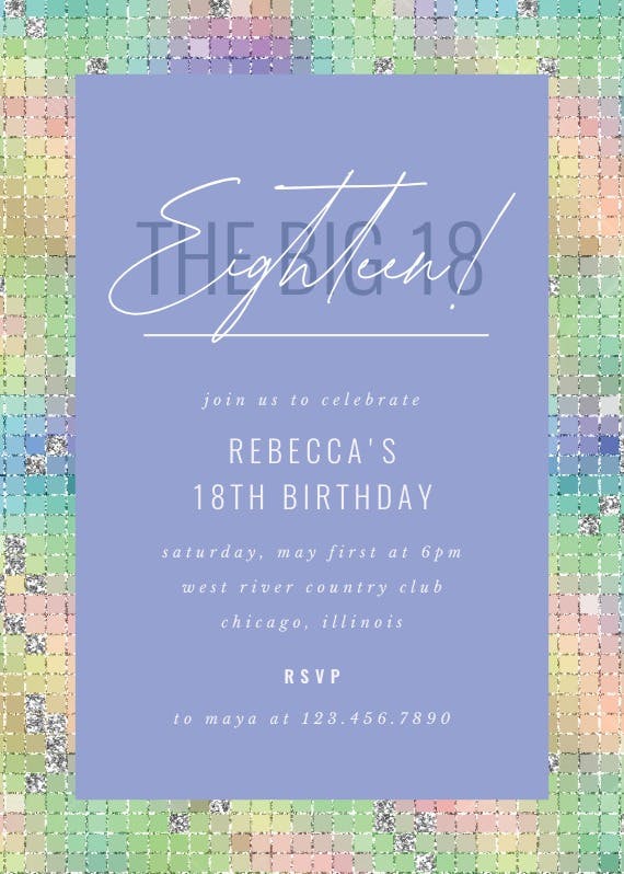 Eighteen -  invitación de cumpleaños
