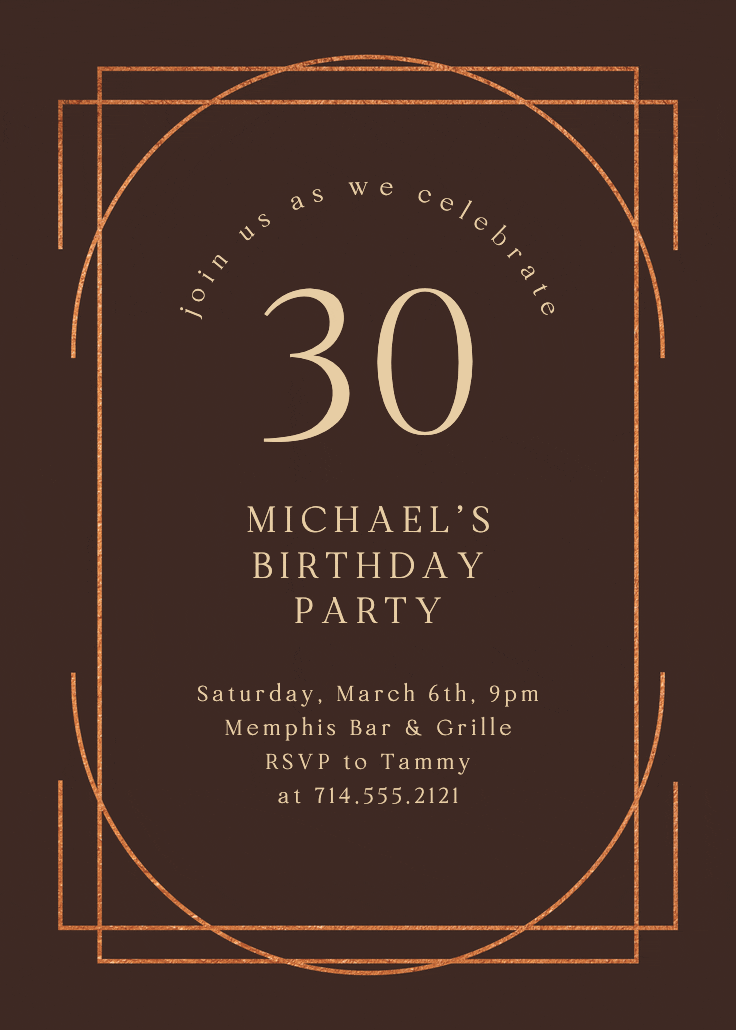 Elegant 30 - birthday invitation
