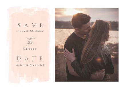 Elegant brush stroke - save the date card
