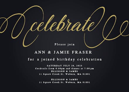 Elegant calligraphy - Invitación de Cumpleaños