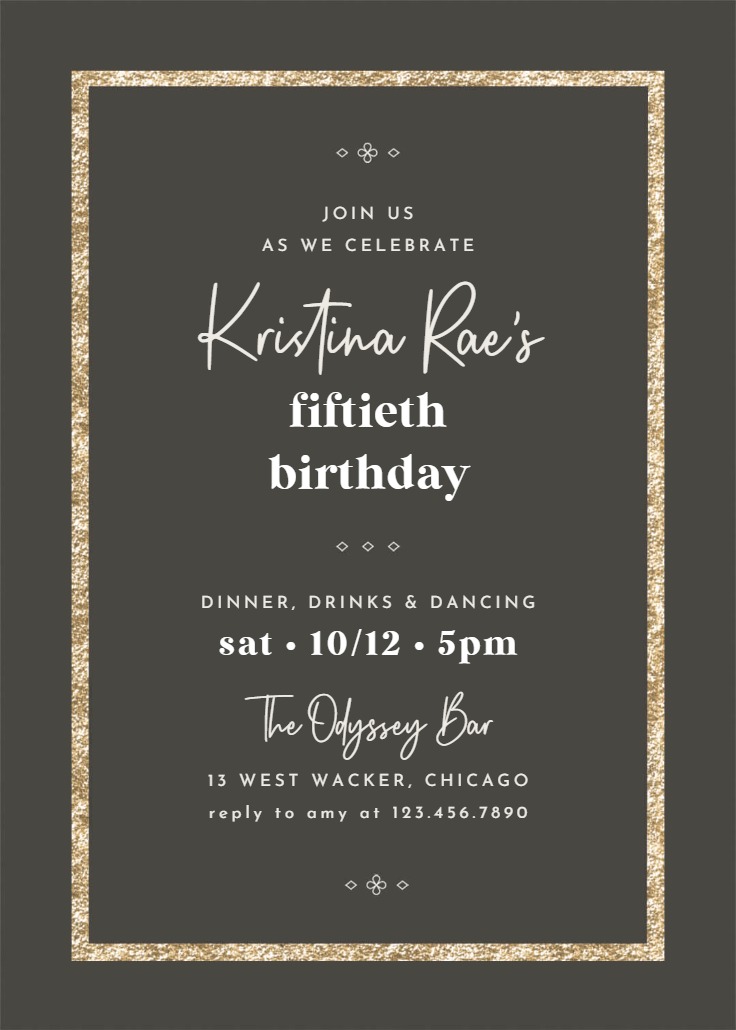 Elegant Gold - Birthday Invitation Template (Free) | Greetings Island