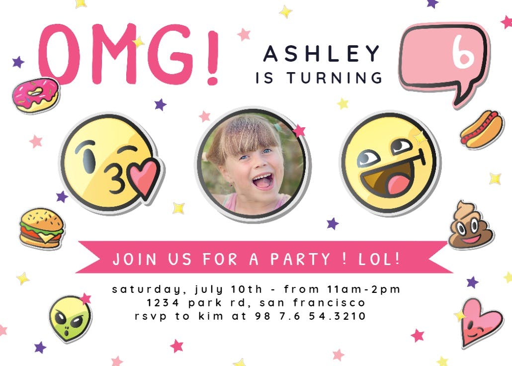 Emoji face - party invitation