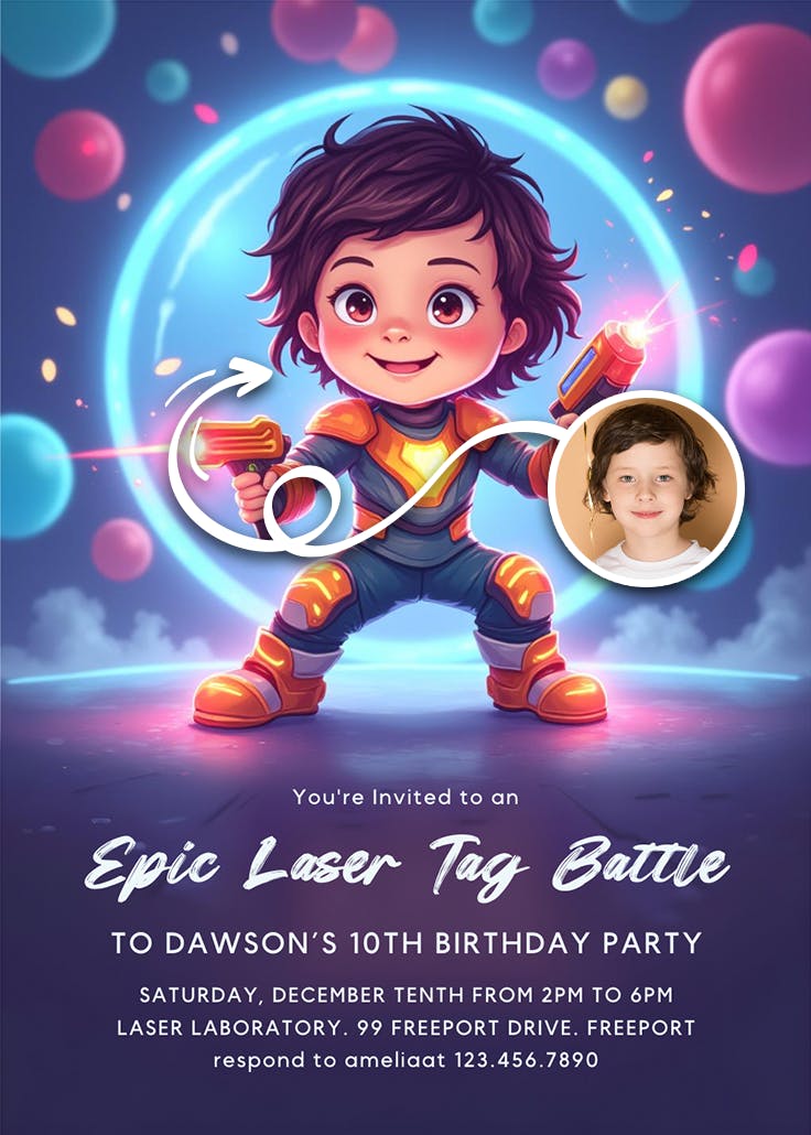 Epic laser tag - invitation