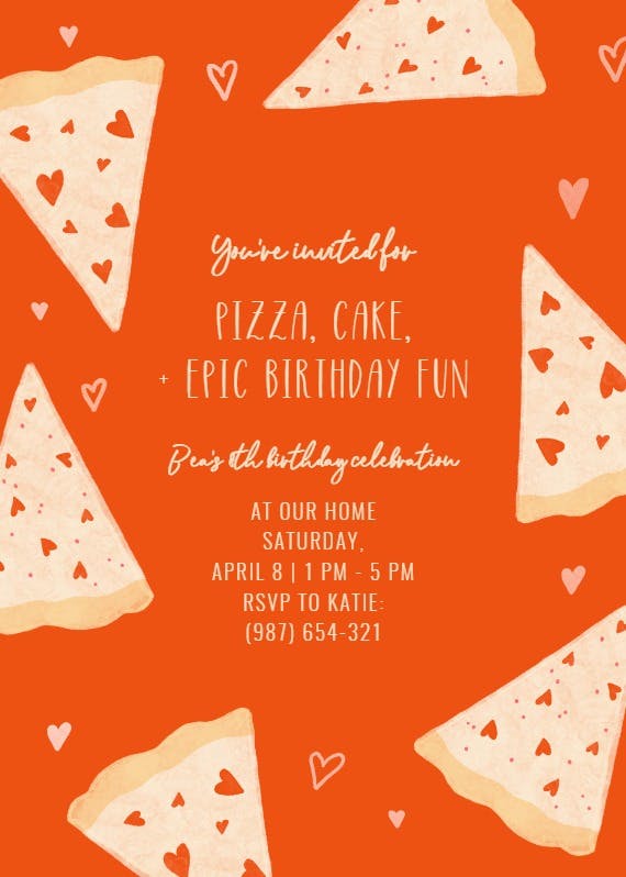 Epic pizza - birthday invitation