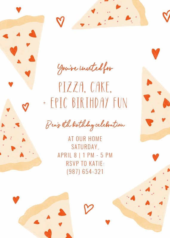 Epic pizza - birthday invitation
