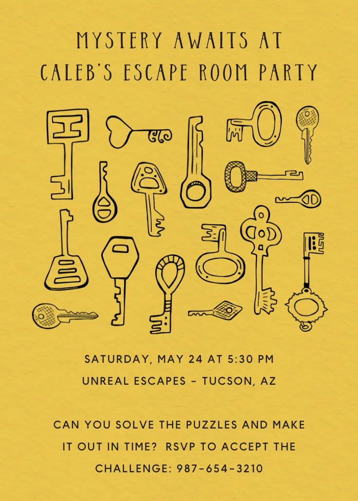 Escape room - 招待状