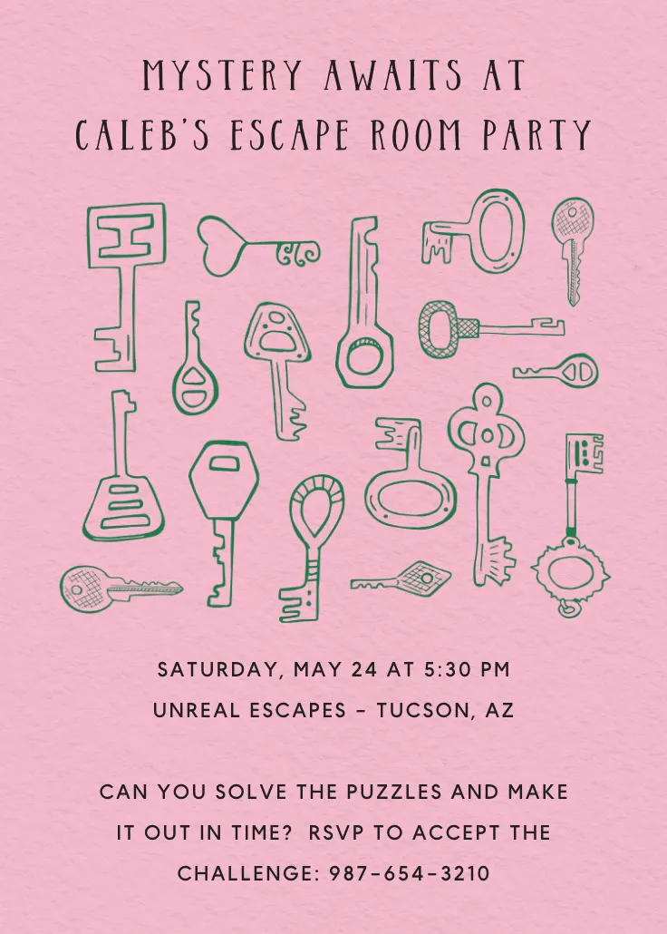 Escape room - davetiye