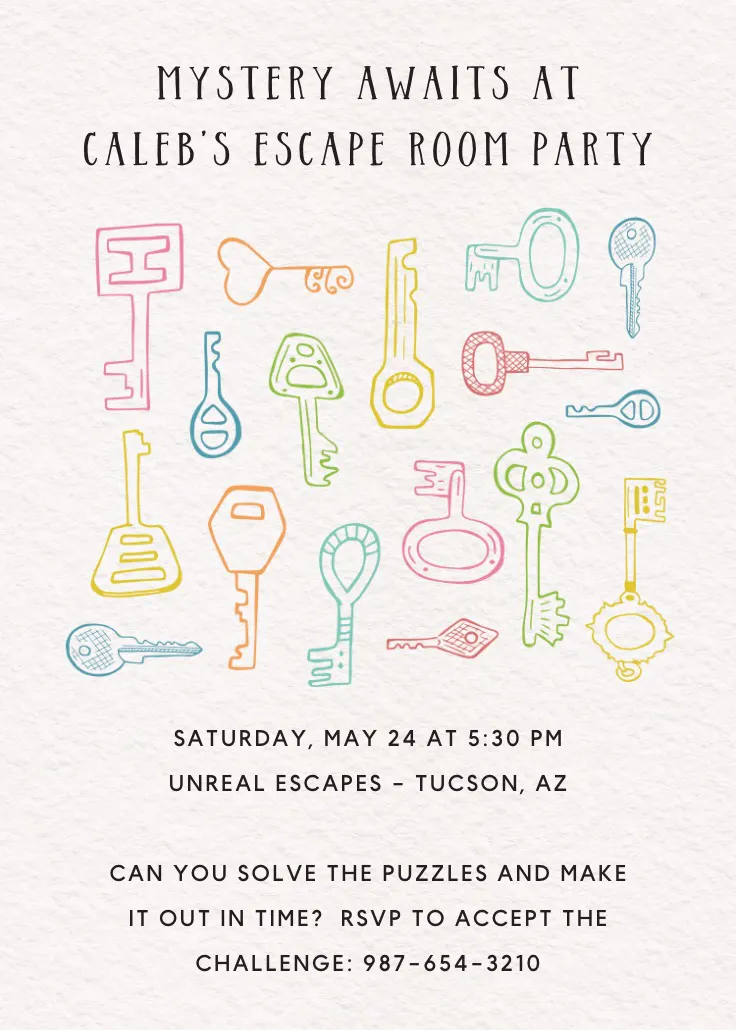 Escape room - invitación para todos los días