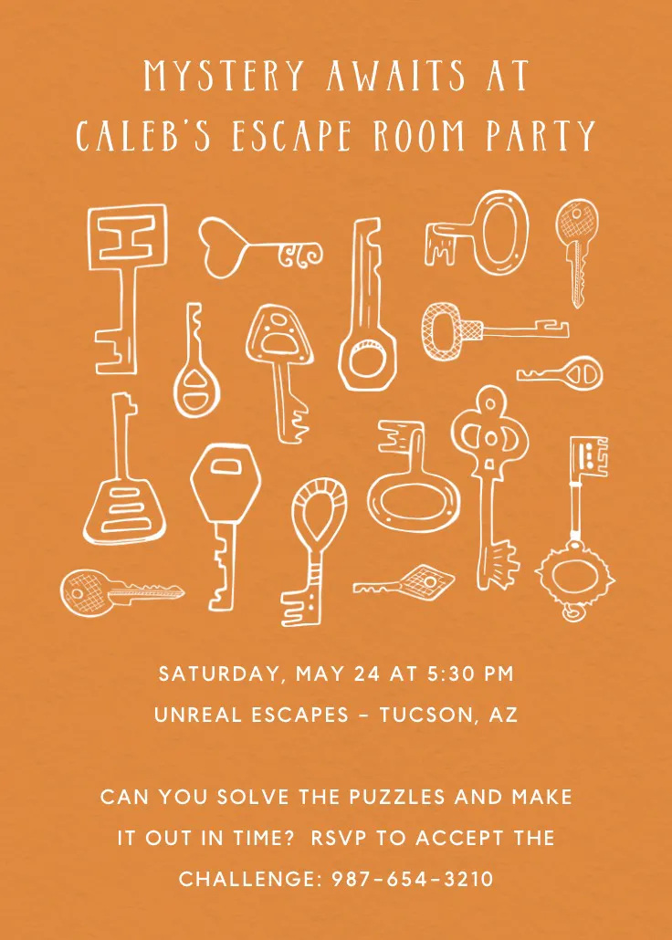 Escape room - 招待状