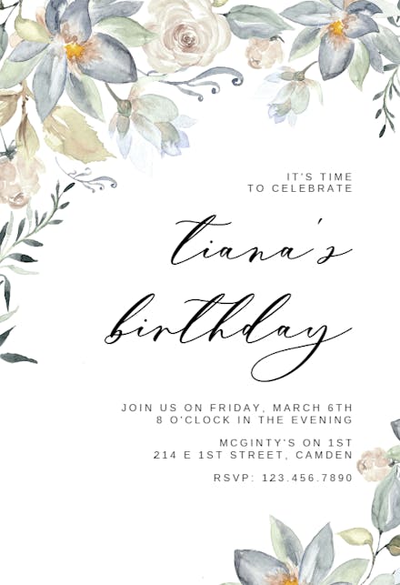 Eucalyptus Charm - Birthday Invitation