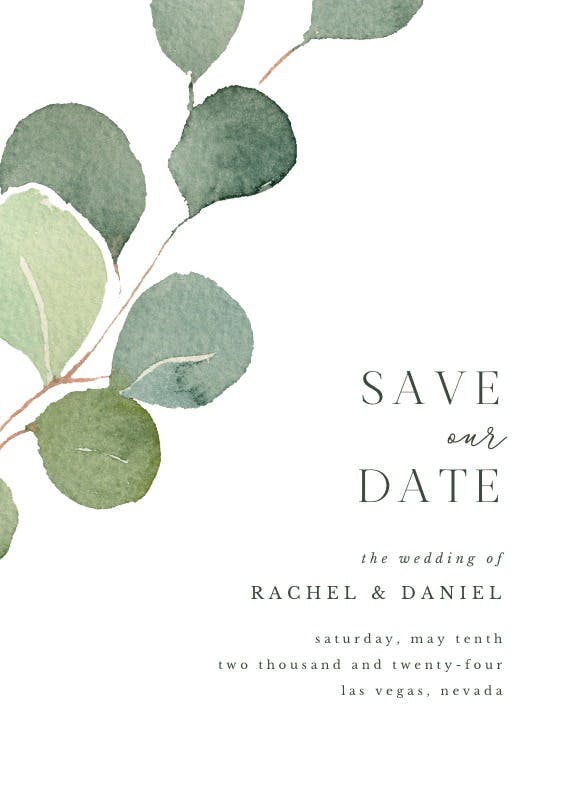 Eucalyptus leaves -  invitation template