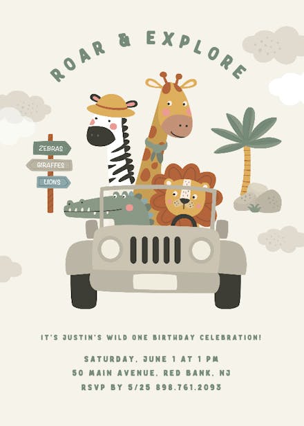 Explore the wild - birthday invitation