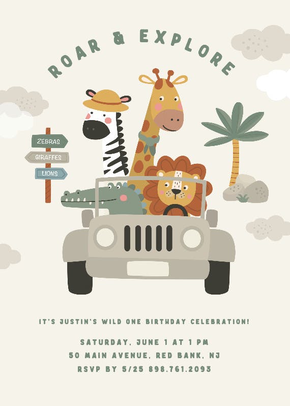 Explore the wild - birthday invitation