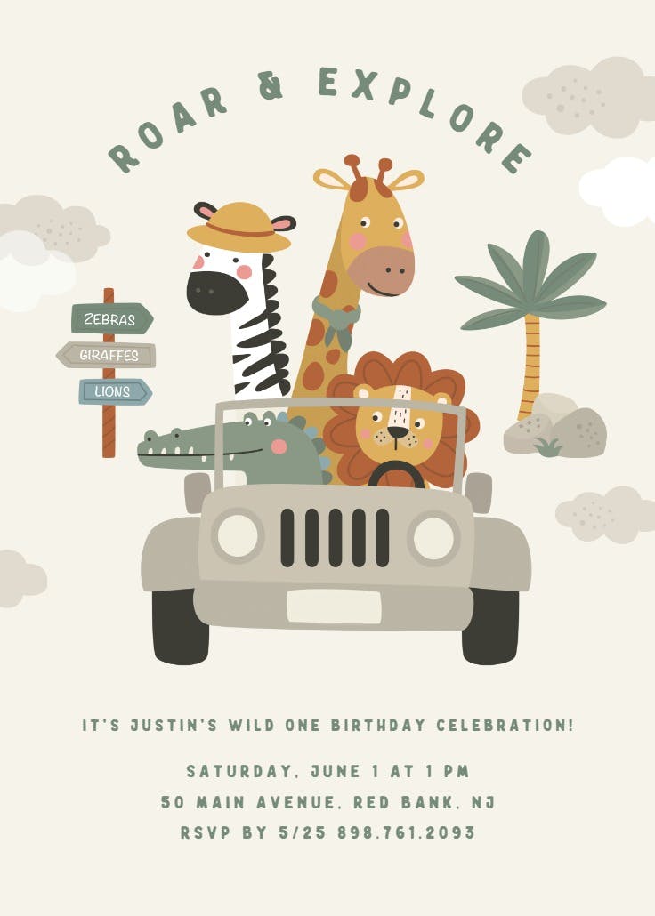 Explore the wild - birthday invitation