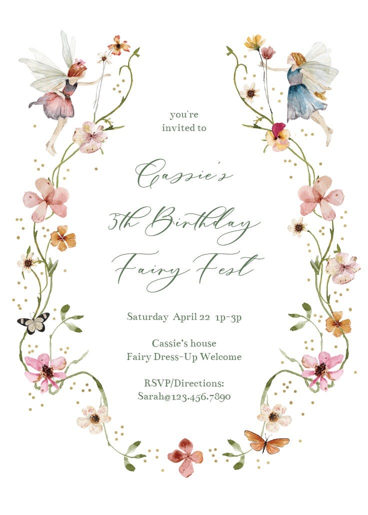 Fairy fest - invitación de cumpleaños